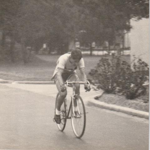 ron beck at cycle race raf kai tak 3. 1955