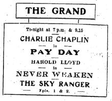 Grand Theatre advert from 4 June 1923
