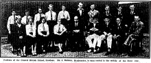 Mr James Ralston and prefects of the Central British School 1934 The Hong Kong Sunday Herald Pictorial Supplement page 1 1st April 1934