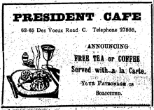 President Cafe Hong Kong Daily Press page 6 14th November 1933