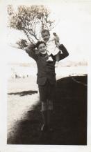 Reg Martin age 12 with baby Geoff Wellstead, Sydney 1943