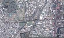 Mongkok sportsground 1930 map overlaid on Google Earth