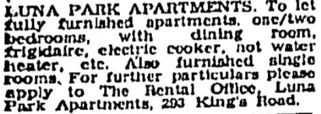 1950 Advertisement - Luna Park Apartments