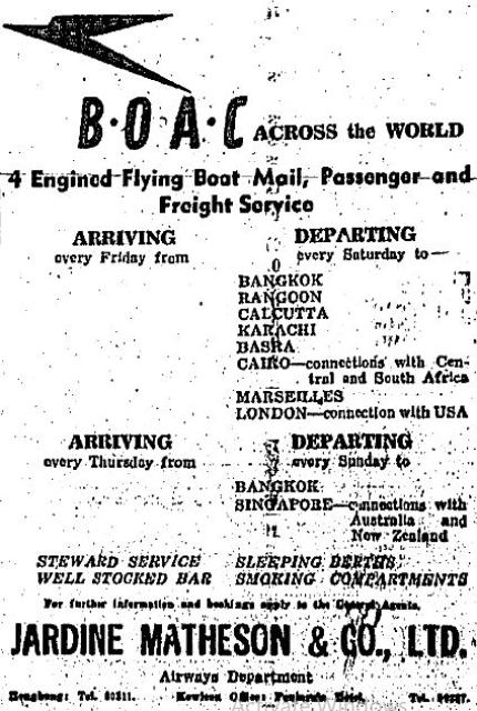 1947 Advertisement BOAC Flying Boat Service Gwulo 1947 Advertisement BOAC Flying Boat Service Gwulo