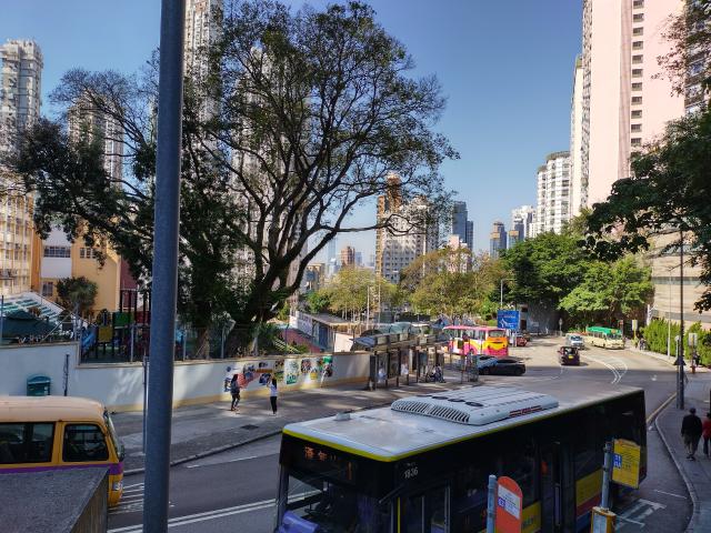 View from the platform of the former Tai Hang old village mutual-aid committees