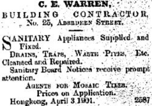 1901 Advertisement - C. E. Warren, Building Contractor