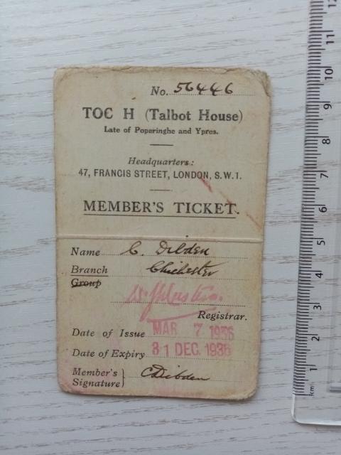 1936 TOC H Membership card 1 