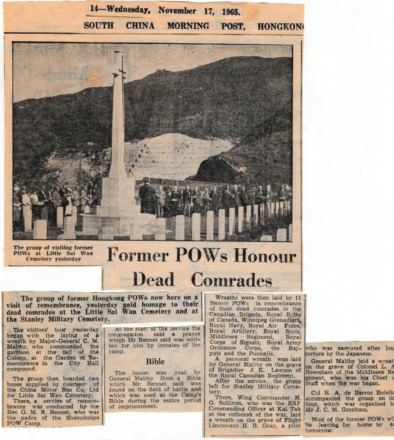 1965 Former POWs honour dead comrades