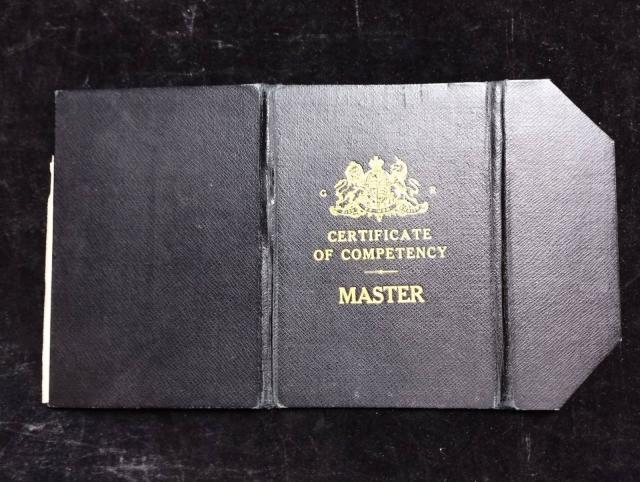 Certificate of Competency as Master of a Foreign-going Steamship to William Thompson Rochester (Cover)
