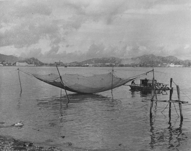 large static fishing net 1954