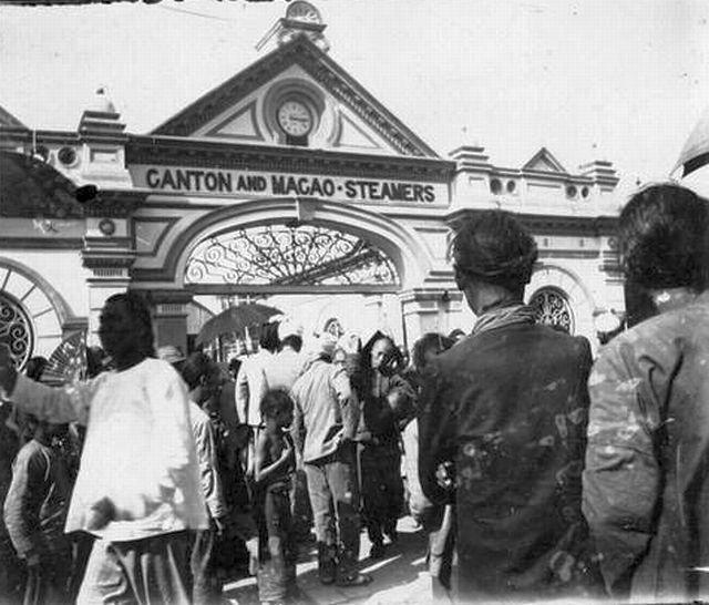 1900s Ornate Entrance to Hong Kong, Canton and Macao Steamboat Co. Wharf