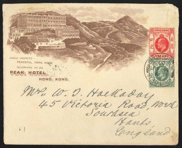 Peak Hotel postcard sent in 1907