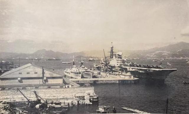 aircraft carrier in the harbour