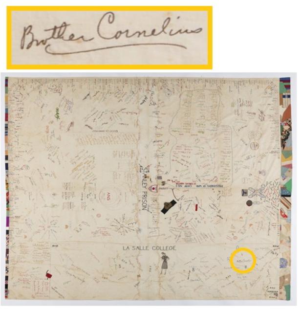 Brother Cornelius' signature on the Day Joyce Sheet