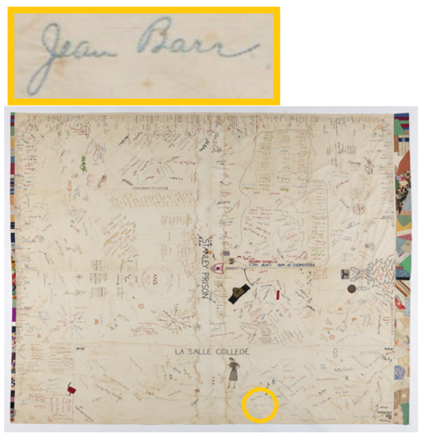 Jean Barr's signature on the Day Joyce Sheet