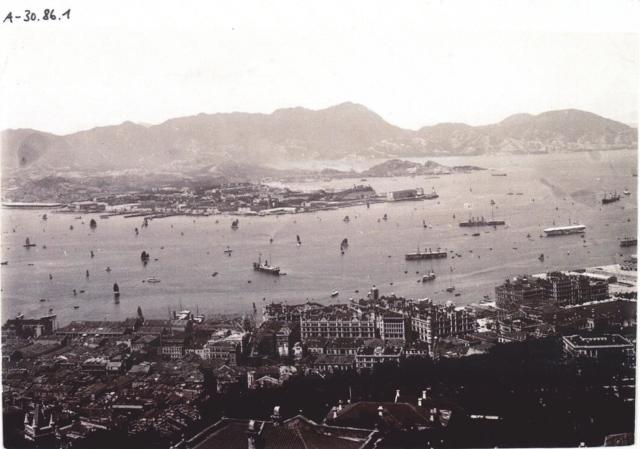 Aerial view of the harbour from the Peak