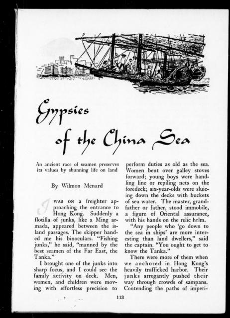 Tanka, Gypsies of the China Sea article 1961 - page 1