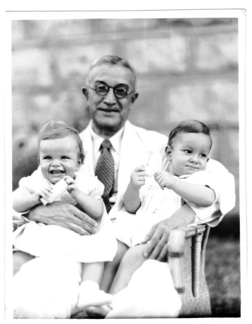 J.P. Braga with two grandchildren, ca. May 1937