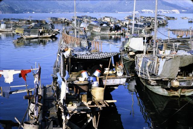 Boats in Hong Kong harbor, 1972