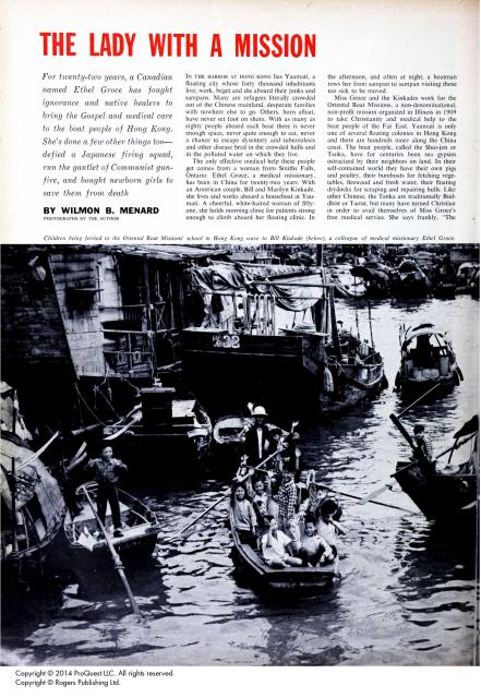 Ethel Groce, Lady with a Mission, article in Maclean's, 1961 - page 1