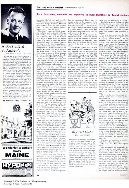 Ethel Groce, Lady with a Mission, article in Maclean's, 1961 - page 3