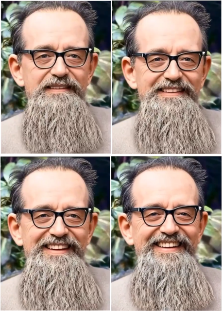 Four stills of a short video