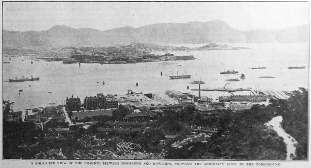 Hong Kong harbour - Bird's eye view 1918