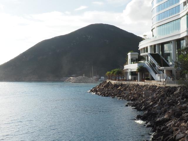 Damaged Breakwater and the hotel