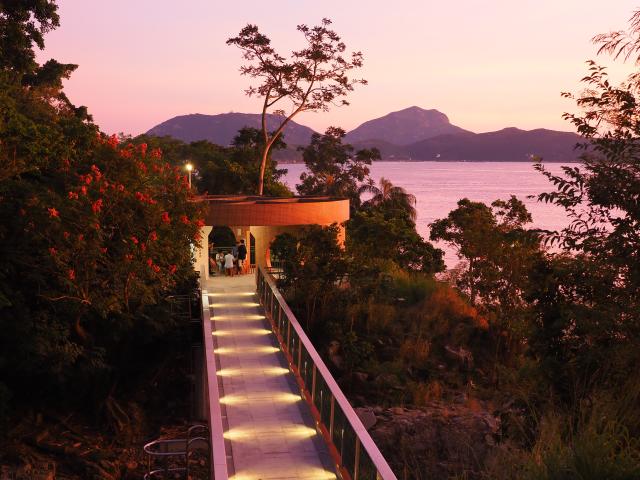 Foot bridge across Waterfall