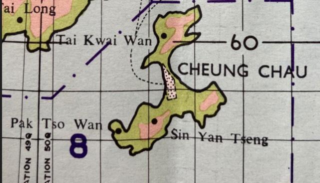 1960 - a simple map of Cheung Chau (prn. Cheung Jau)