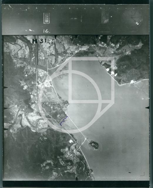 Aerial photo of Tai Po, 1924, shows the area that would later have Wang Fuk Court built on it, near Island House