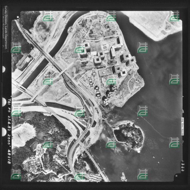 Aerial photo of Tai Po, 1983, shows Wang Fuk Court nearly completed