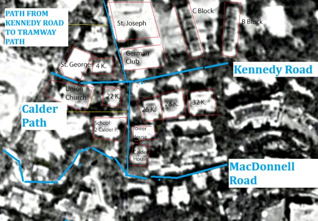 Buildings on and near Calder Path 1924