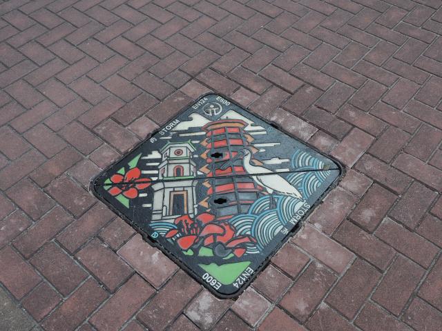 Themed inspection cover in Yuen Long