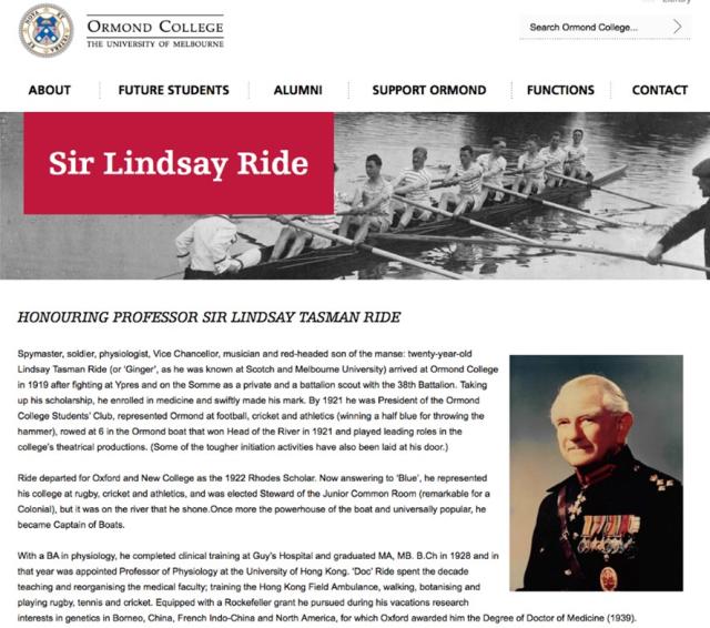 Ormond College Obituary, part I