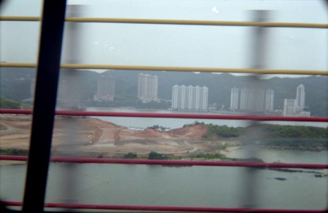 Crossing Kap Shui Mun Bridge by car, June 1998