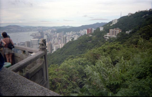 Looking out from Lions Pavilion, The Peak, summer 1998