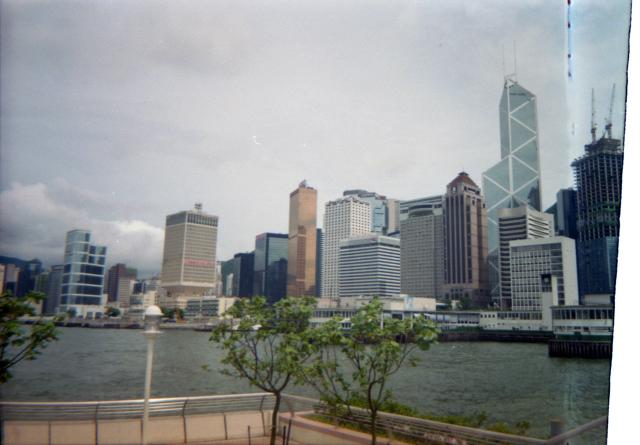 View of Central waterfront from the Lantau ferry, summer 1998