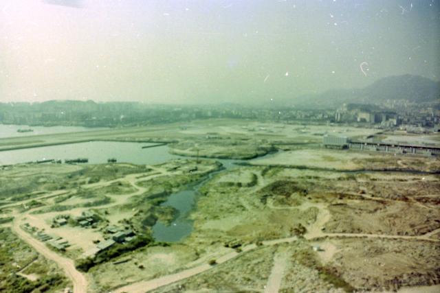 View from the air – reclamation next to Kai Tak