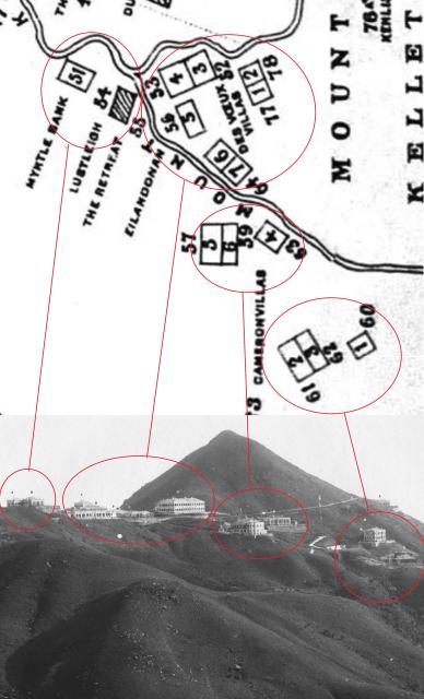 Mt. Kellett buildings c.1895 (photo and map)