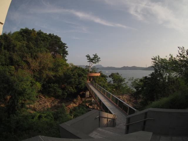 Foot bridge across Waterfall