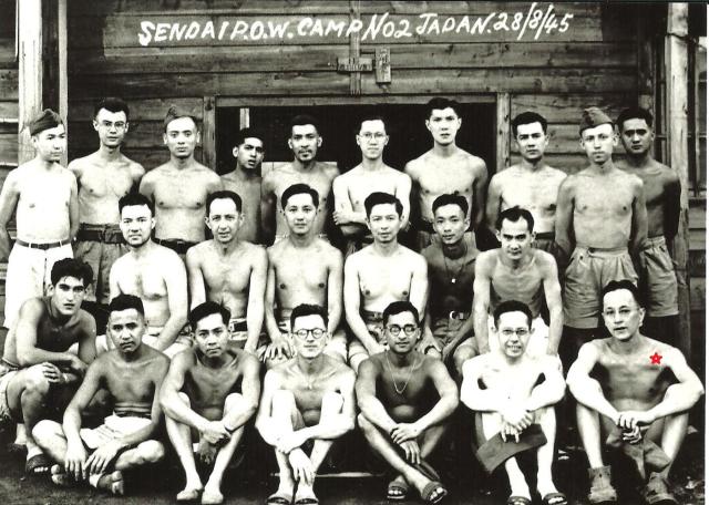photograph of private john bernard patrick byrne  hkvdc #4732   aka barney   irish prisoner of the japanese   at yoshima pow camp sendai 2b    28th august 1945