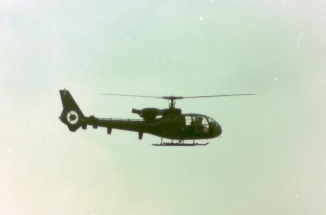 Army Air Corps 656 Squadron Gazelle over RAF Kai Tak