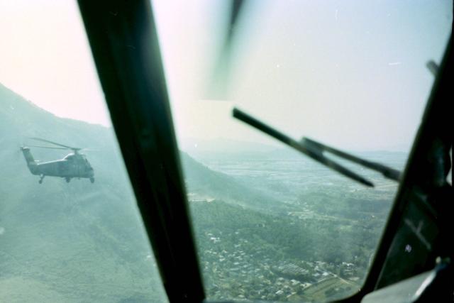 Wessex helicopters in flight