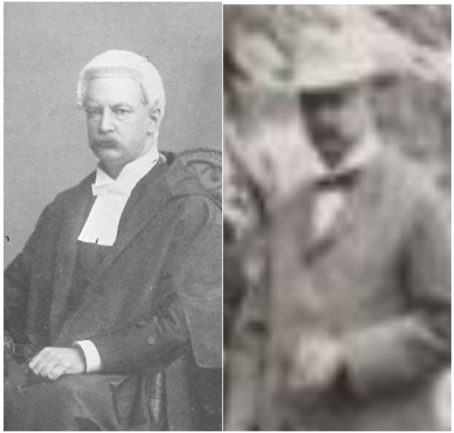 w m goodman and man in belvedere garden