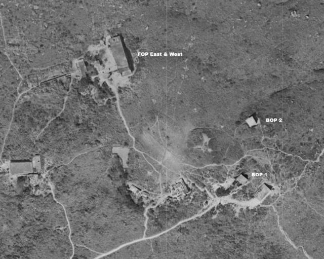 D'Aguilar Battery FOP, BOP 1 & 2 Aerial Photo 1963