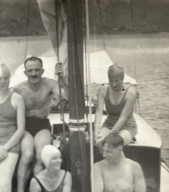 George Stopani Thomson - left - and others on a swimming trip in hong kong