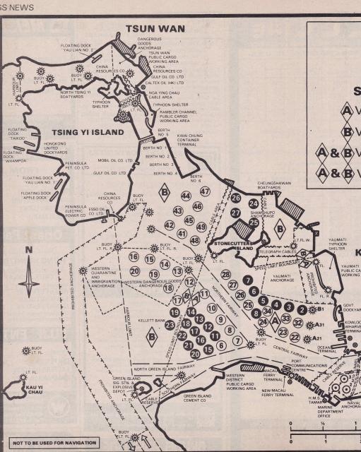 Hong Kong Port Map Western Harbour 1983