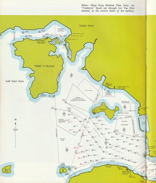 Hong Kong Port Map Western Harbour 1968