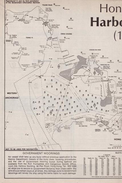 Hong Kong Port Map Western Harbour 1992